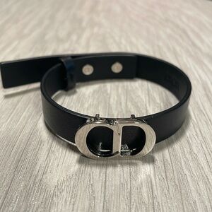 Dior Icon black leather bracelet